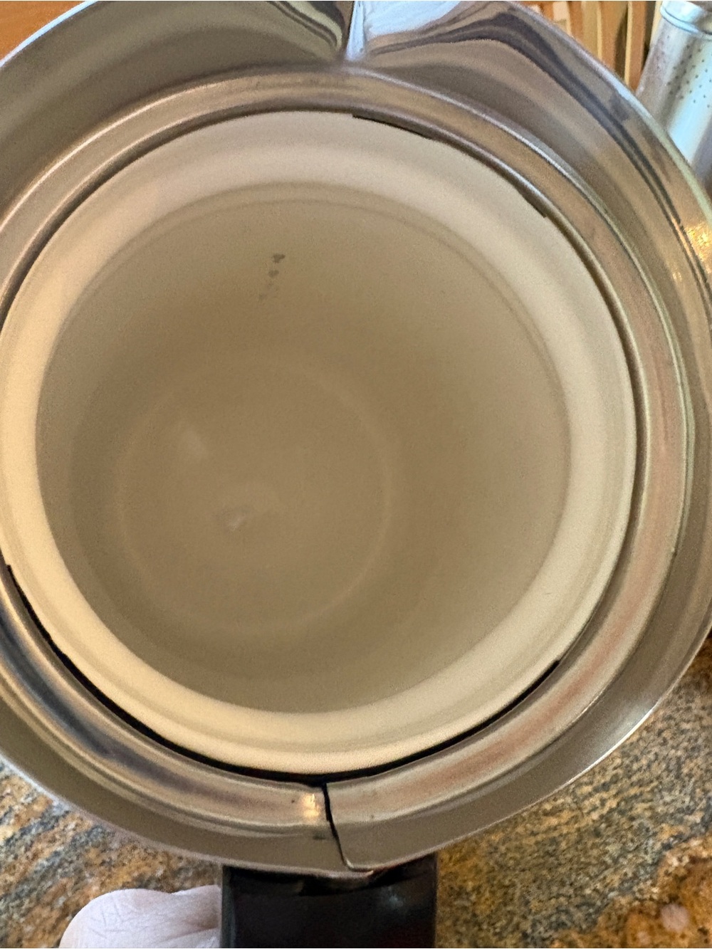 Corningware 9 cup White Thermal Carafe with Blue Floral Design and Black Handle - Picture 3 of 6